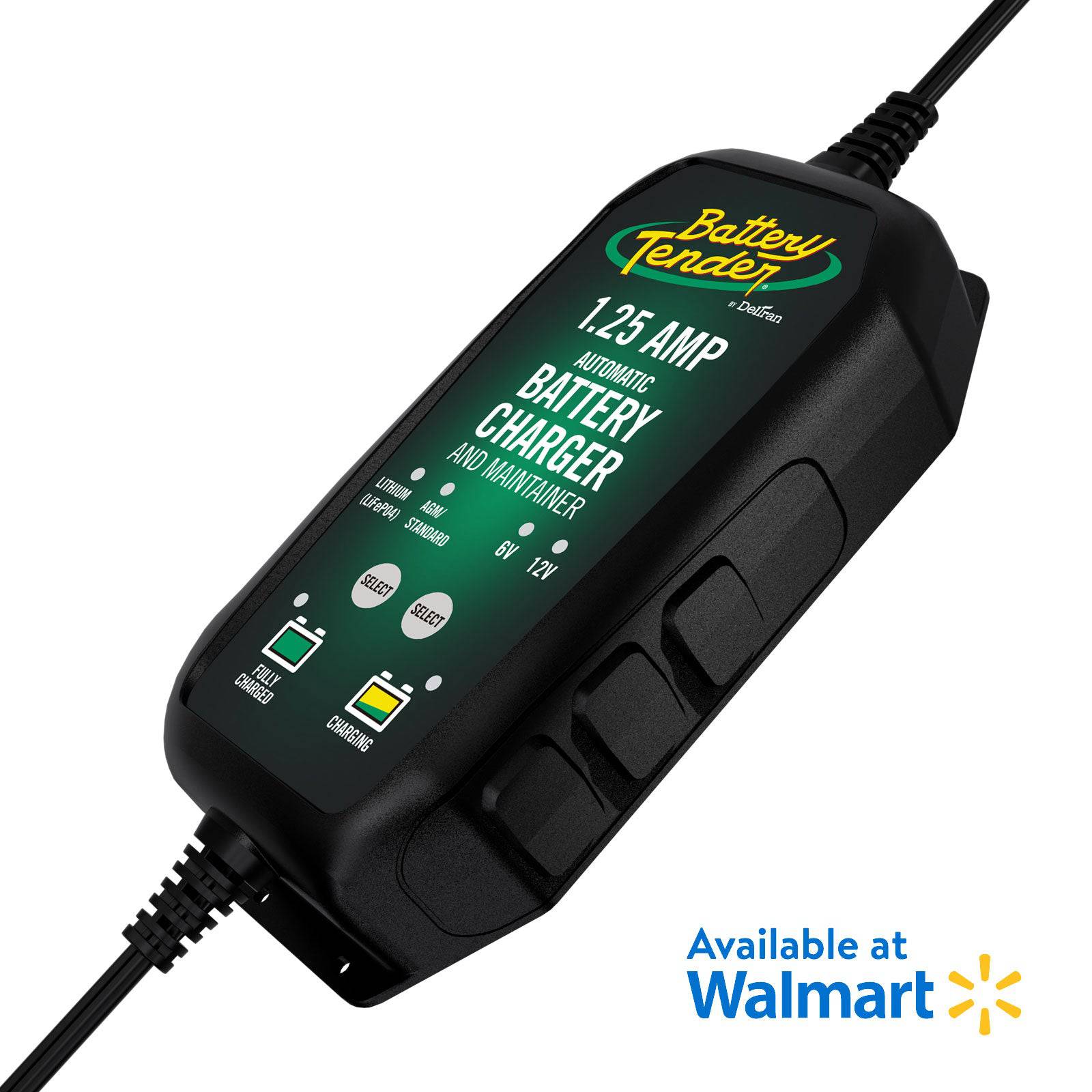 Battery Tender® 6V/12V, 1.25 Amp Lead Acid & Lithium Selectable Battery Charger - Available at Walmart - Battery Tender®
